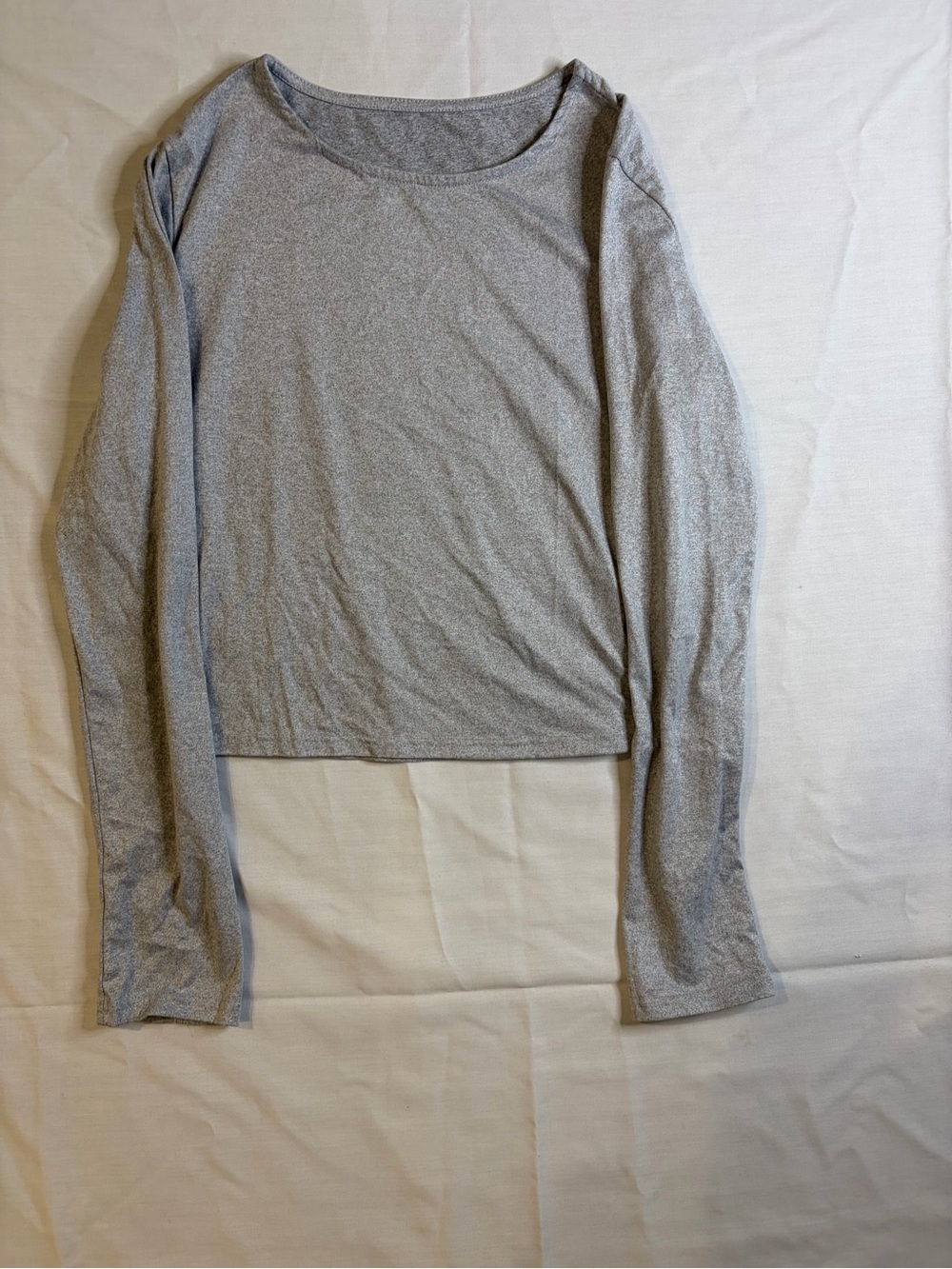 Silver Shimmer Long-Sleeve Crop Tee